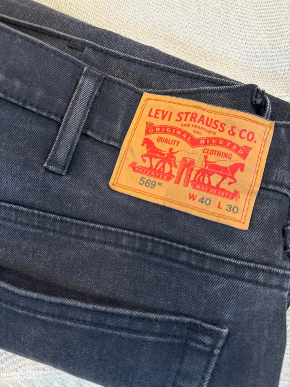 Levi’s 569 Loose Straight Jeans Men’s W40 L30 Black Washed Denim